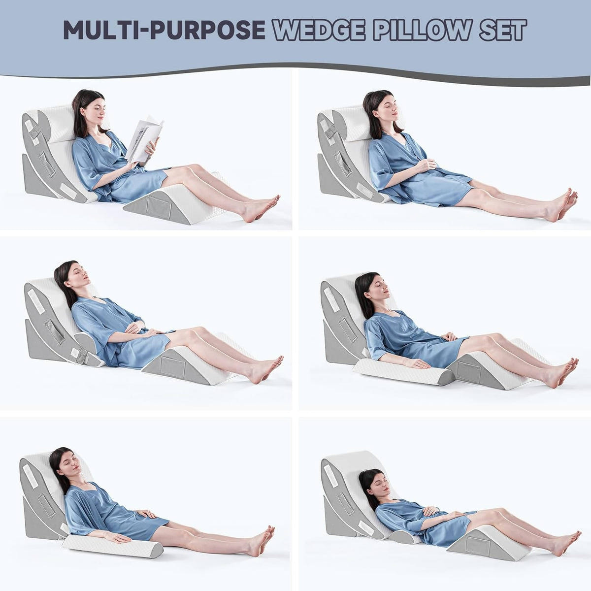 Bed Wedge Pillow Set
