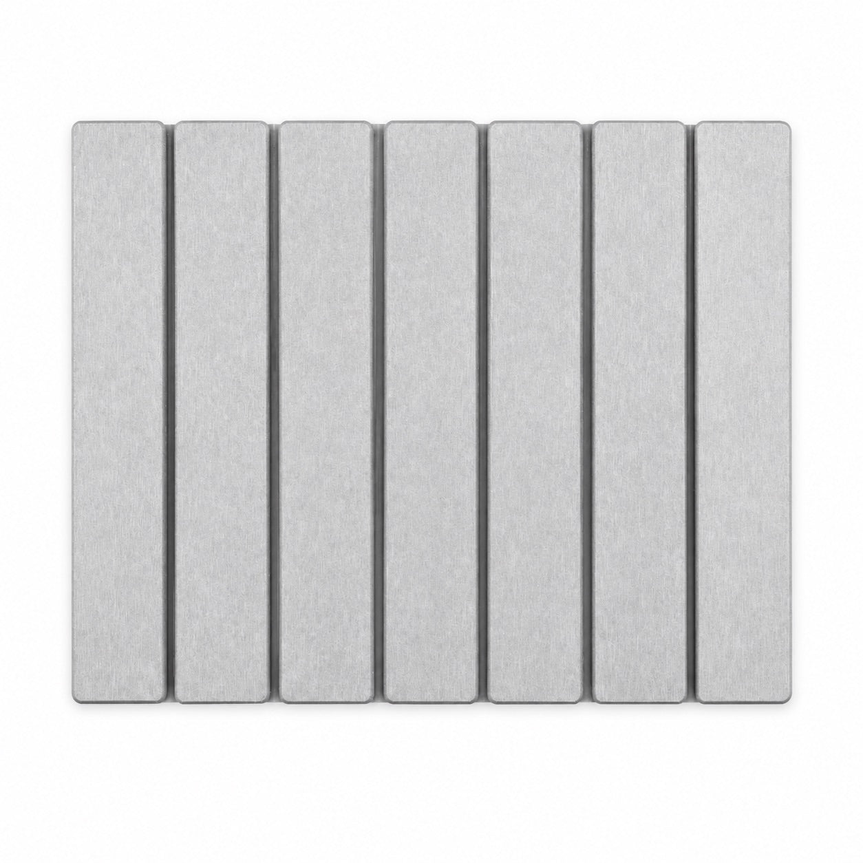 Gray seven-panel dish drying mat on a white background